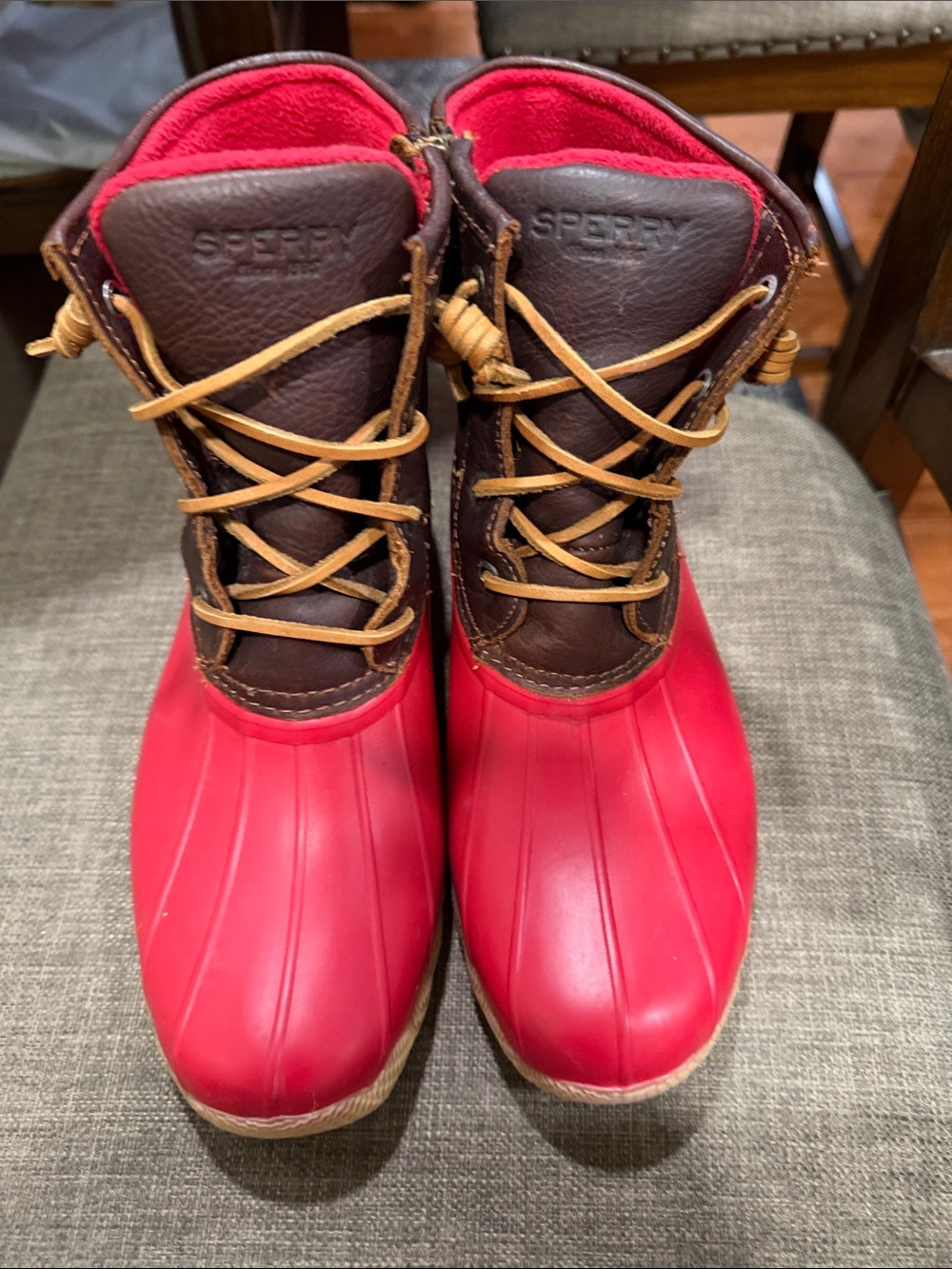 Sperry Women’s red Waterproof Duck Boots